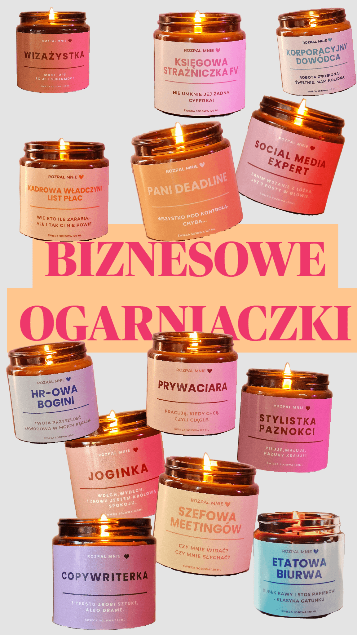 Zapachowe świece sojowe z napisami - pomysł na prezent 