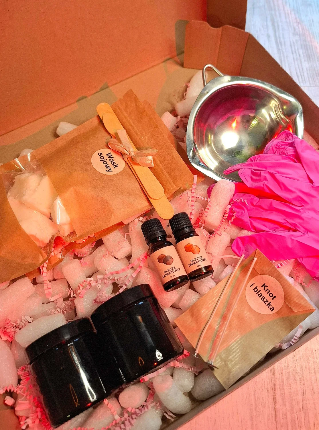 Twórz własne świece sojowe - zestaw DIY do zrobienia 2 świec 120 ml