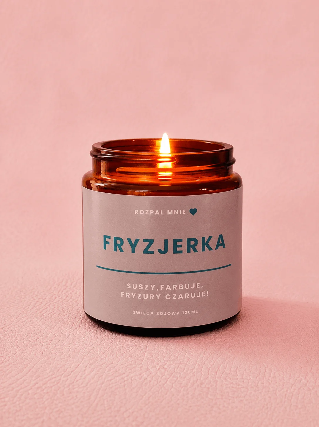 Świeca sojowa FRYZJERKA, prezent dla fryzjerki