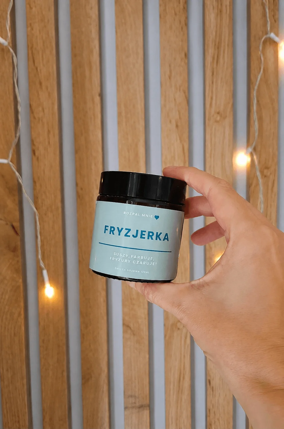 Świeca sojowa FRYZJERKA, prezent dla fryzjerki