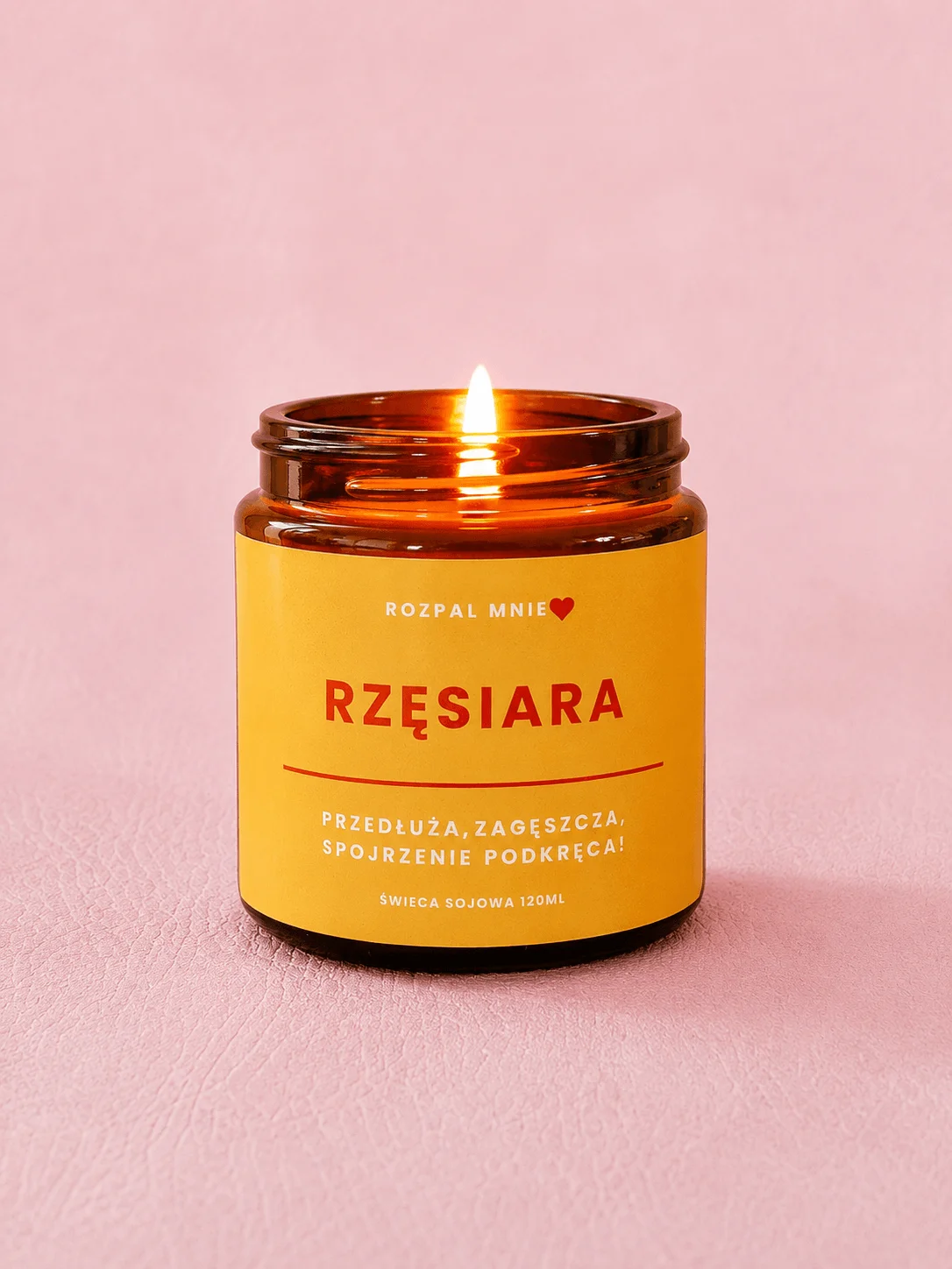Świeca sojowa RZĘSIARA, prezent dla stylistki rzęs