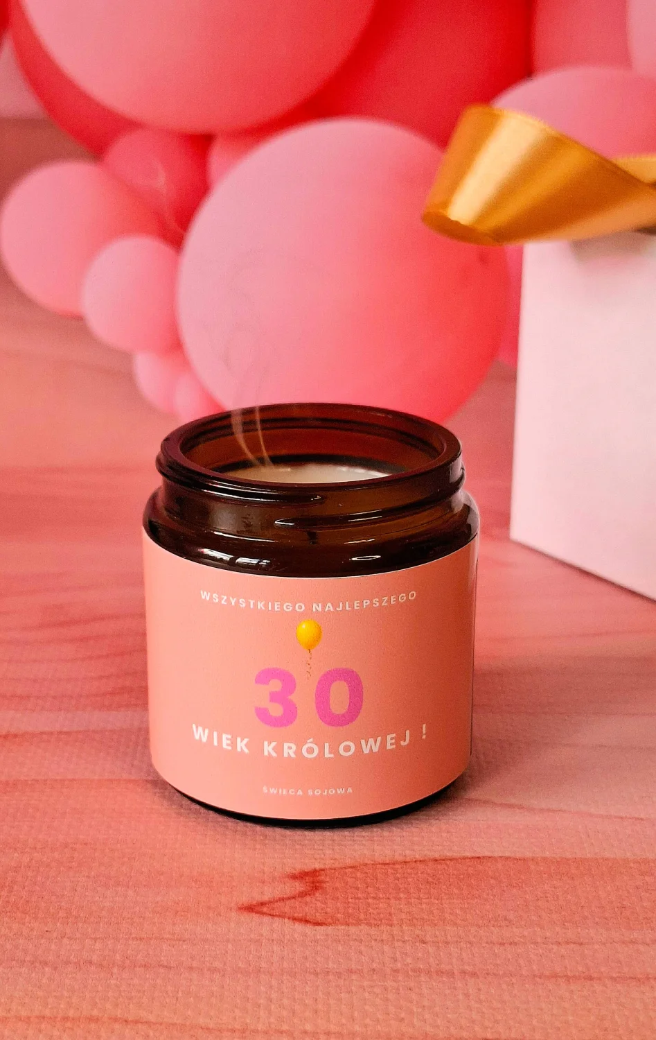 Świeca sojowa na 30 urodziny - zapach prosecco