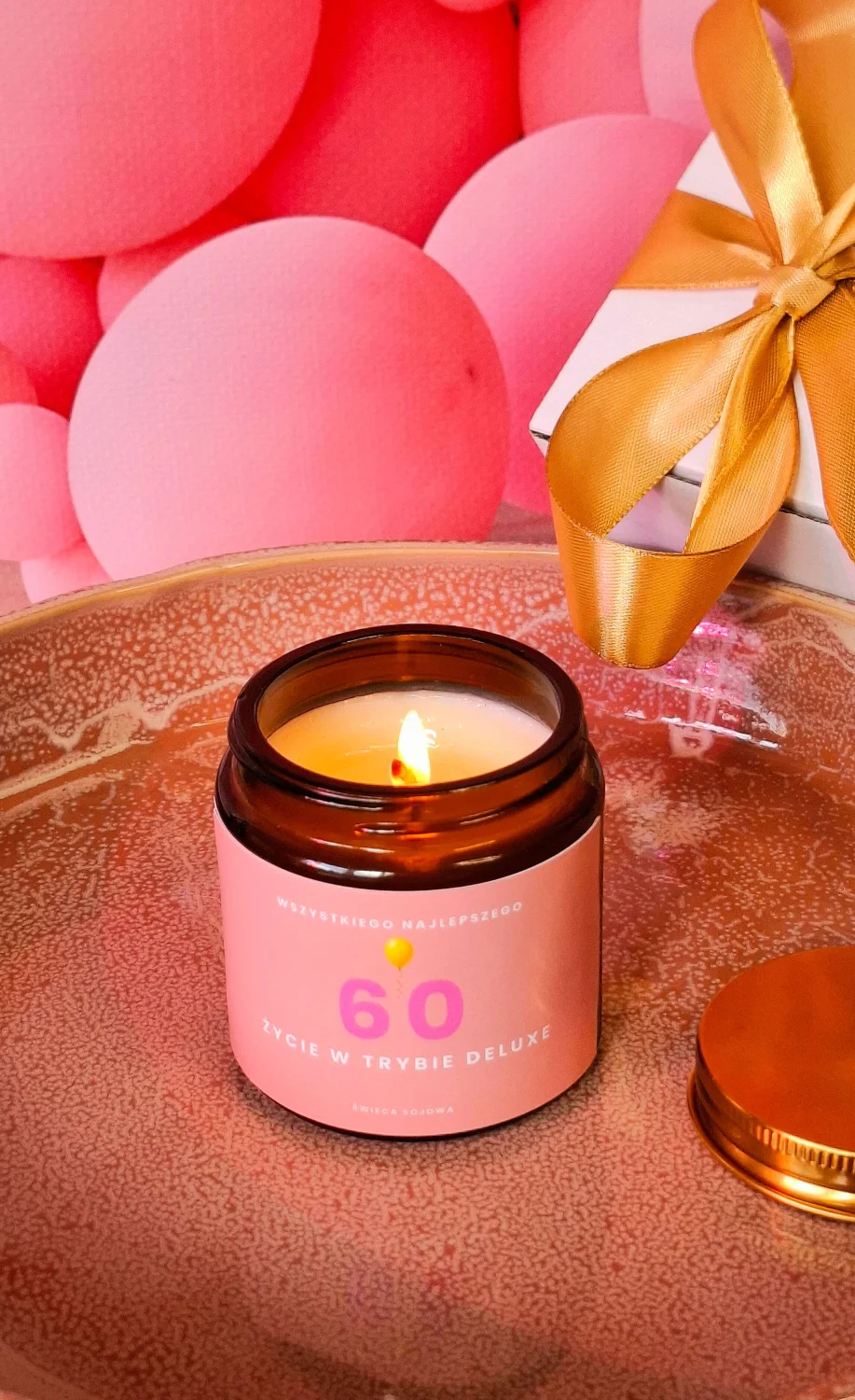 Świeca sojowa zapachowa na 60 urodziny