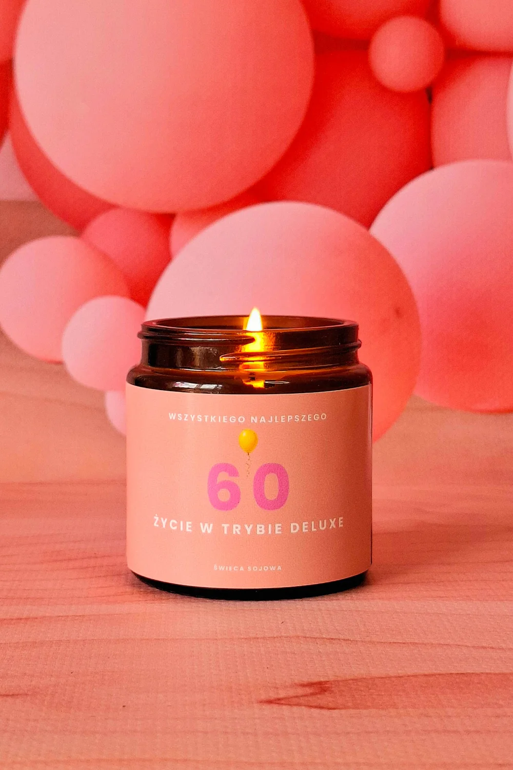 Świeca sojowa zapachowa na 60 urodziny